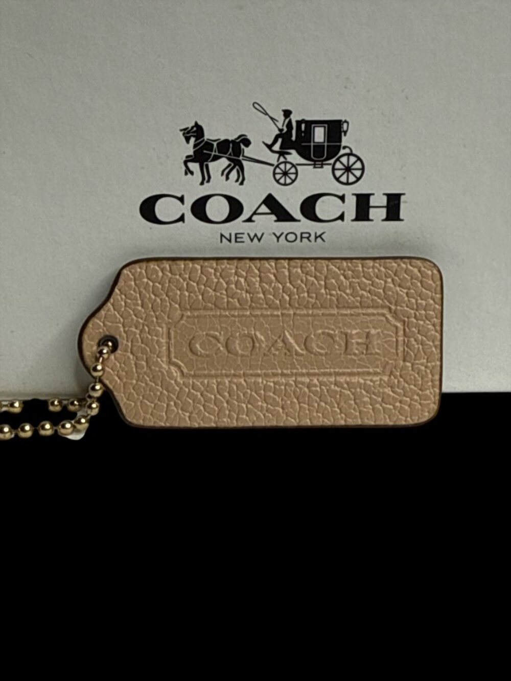 Coach Pebbled Leather Hangtag - Peach (2.25")